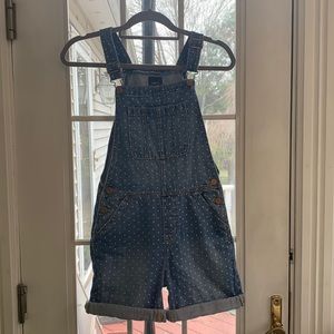 5 for $20!! Gap polka dot chambray denim overall shorts